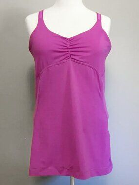 Adidas Grape Purple Clima Cross Back Tank Built-in Bra